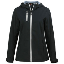 Clique Women's Black Telemark Eco Stretch Softshell Full Zip Hooded Jacket