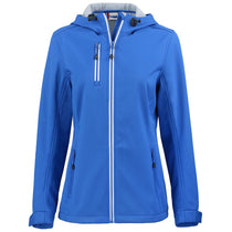Clique Women's Royal Blue Telemark Eco Stretch Softshell Full Zip Hooded Jacket