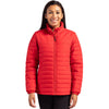 Clique Women's Red Elevation Eco Full Zip Puffer Jacket