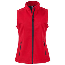 Clique Women's Red/Black Tempo Stretch Full Zip Softshell Vest