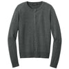 Port Authority Women's Charcoal Heather Easy Care Crewneck Cardigan Sweater