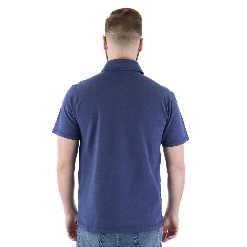 Zusa Men's True Navy Heather Peachy Polo