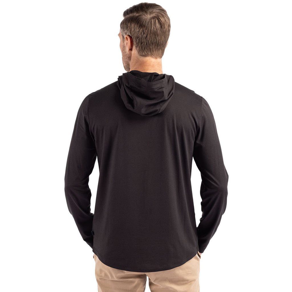 Cutter & Buck Men's Black Coastline Epic Comfort Eco Recycled Hooded Shirt