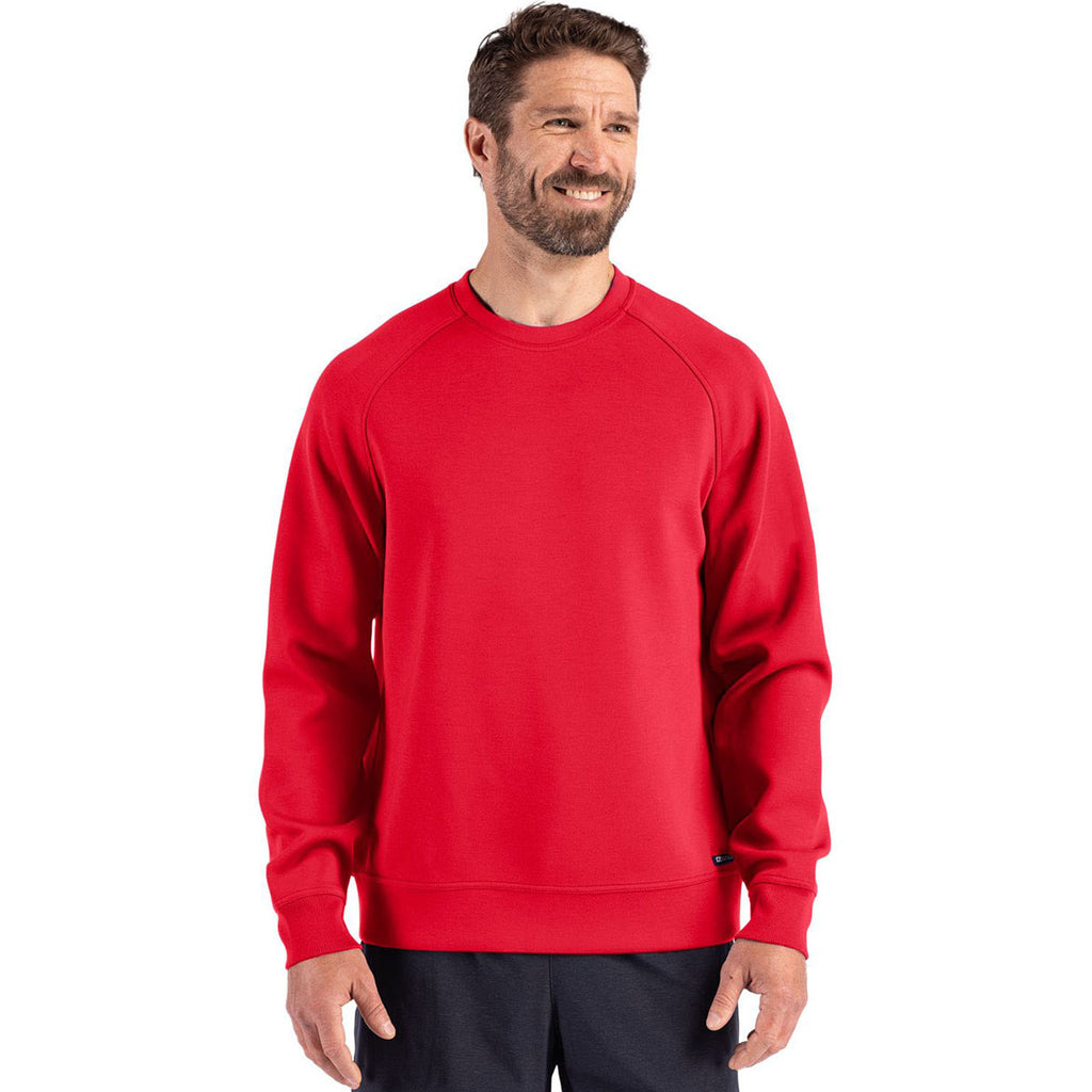 Cutter & Buck Men's Red Roam Recycled Crew Neck Pullover