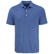 Cutter & Buck Men's Tour Blue/White Forge Eco Fine Line Stripe Stretch Recycled Polo