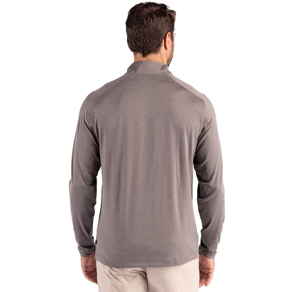Cutter & Buck Men's Elemental Grey Coastline Epic Comfort Recycled Quarter Zip