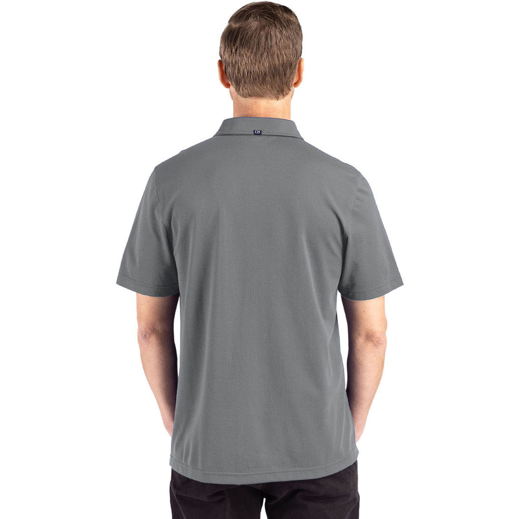 Cutter & Buck Men's Elemental Grey Advantage Refresh Epic Confidence Recycled Tri-Blend Pique Polo