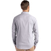 Cutter & Buck Men's Elemental Grey/White Skyline Epic Confidence Recycled Pinstripe Long Sleeve Dress Shirt