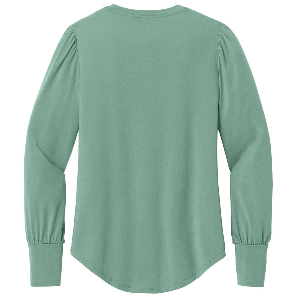 Mercer+Mettle Women's Sage Stretch Jersey Long Sleeve Blouson Top