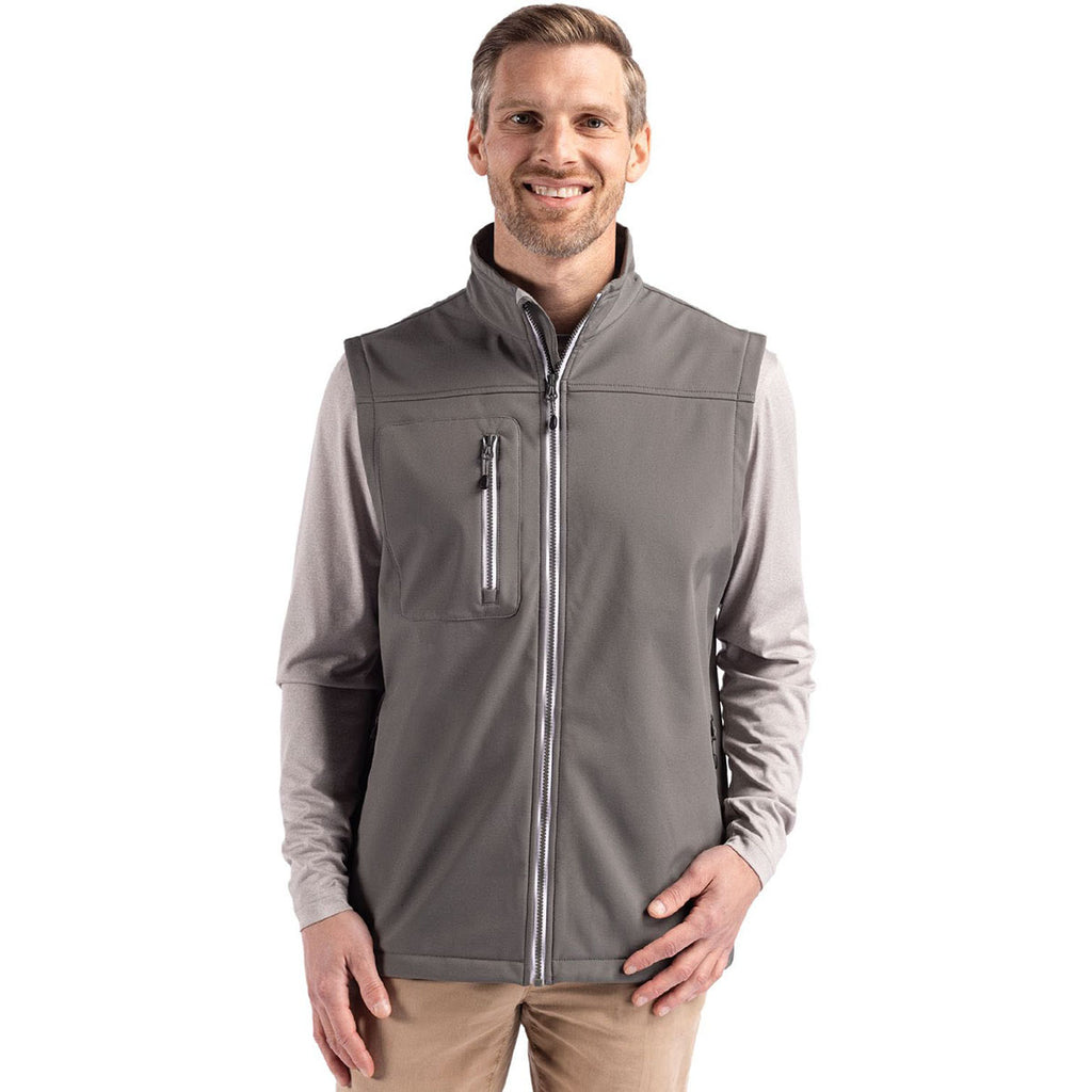 Clique Men's Pure Slate Telemark Eco Stretch Softshell Vest