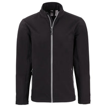 Clique Men's Black/Pure Slate Tempo Stretch Full Zip Softshell Jacket