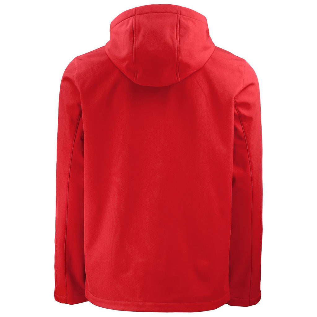 Clique Men's Red/Black Tempo Recycled Stretch Softshell Hooded Jacket