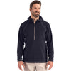 Clique Men's Dark Navy Powder Recycled Fleece Half Zip Hooded Pullover