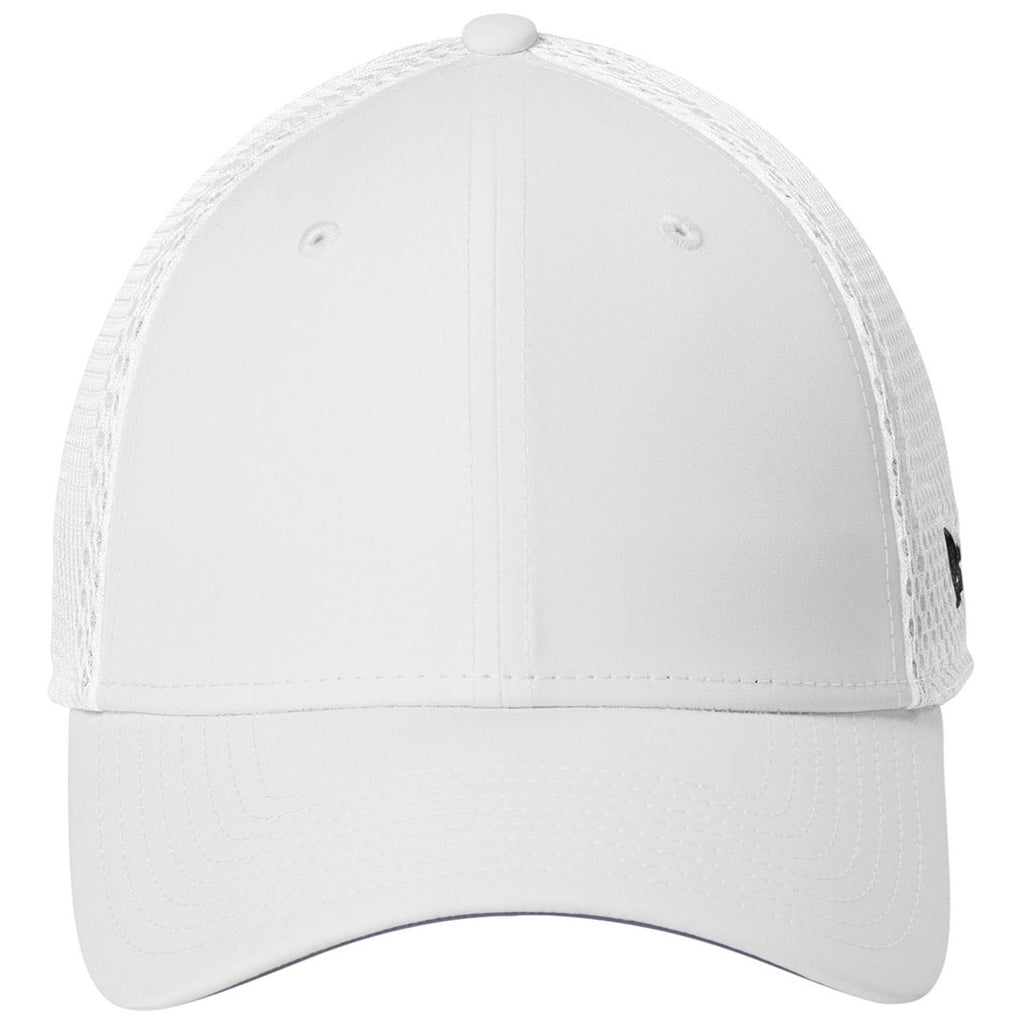 New Era White 39THIRTY Performance Stretch Mesh Cap