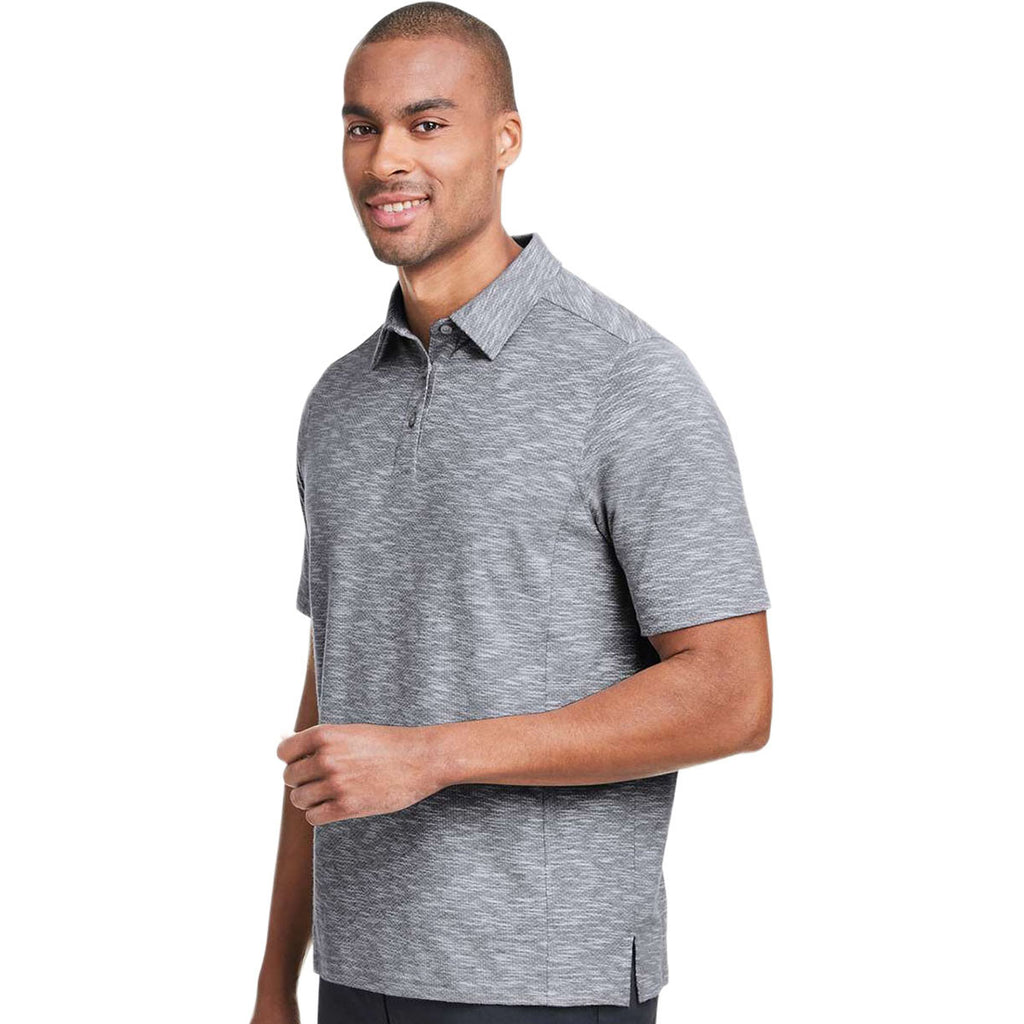 North End Men's Classic Navy Heather Eclipse Jacquard Polo