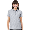 North End Women's Black Heather Eclipse Jacquard Polo
