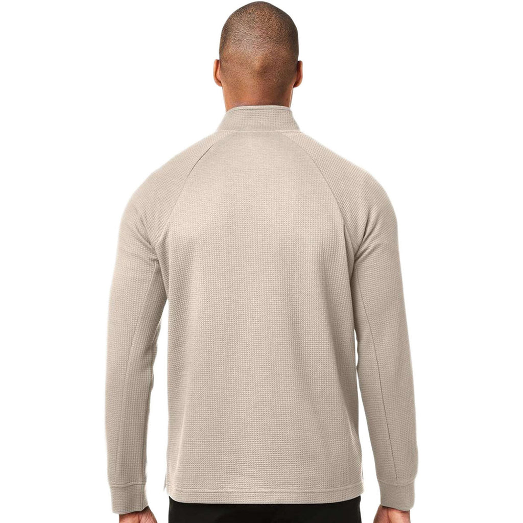 North End Men's Oatmeal Rhythm Waffle Quarter-Zip Pullover