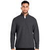 North End Men's Black Heather Spirit Textured Quarter-Zip Pullover