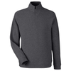 North End Men's Black Heather Spirit Textured Quarter-Zip Pullover