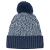 New Era Deep Navy/Grey/White Marled Knit Pom Beanie