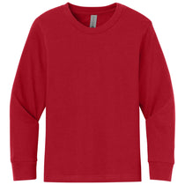 Next Level Youth Red Cotton Long Sleeve Tee