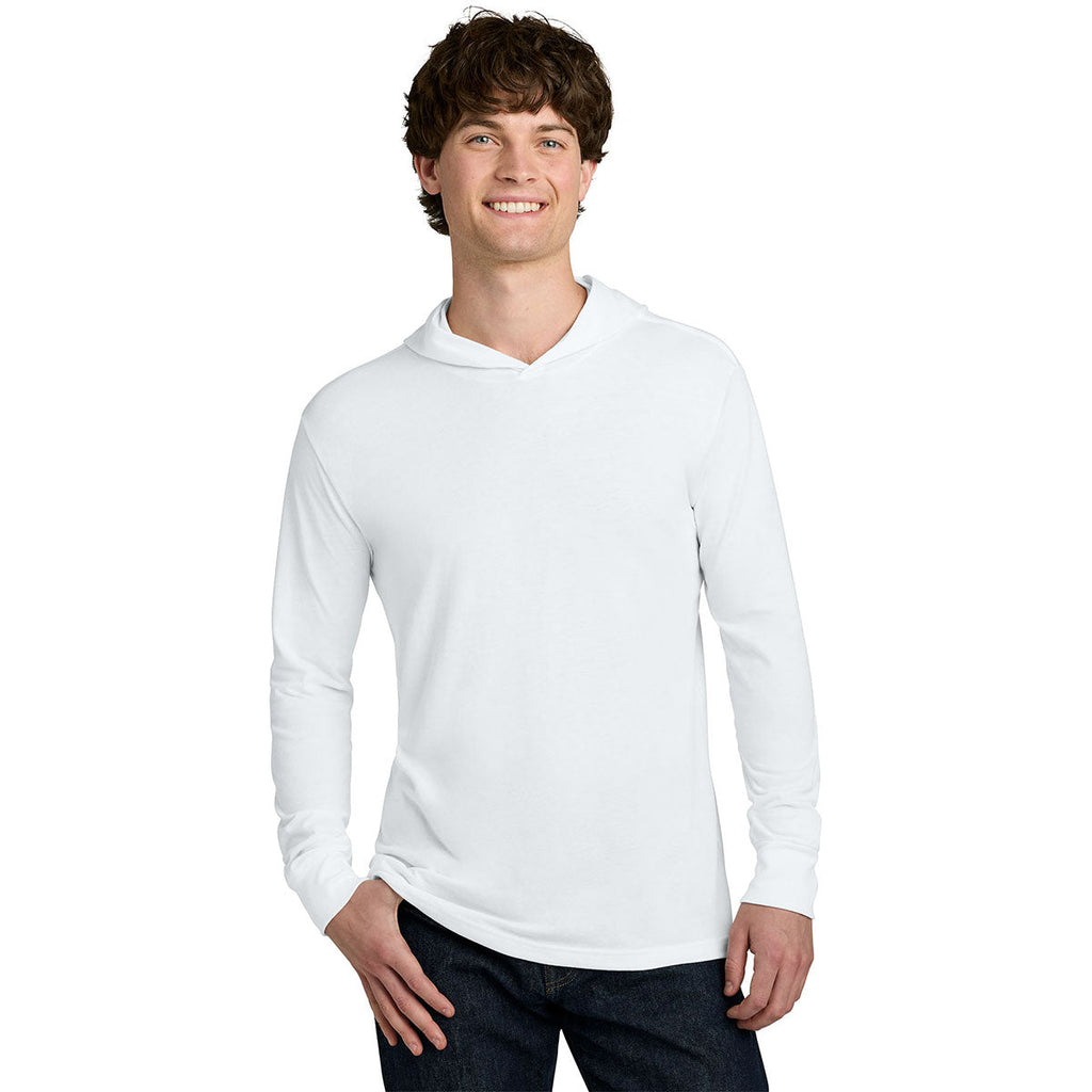Next Level Men's White Apparel CVC Long Sleeve Hoodie