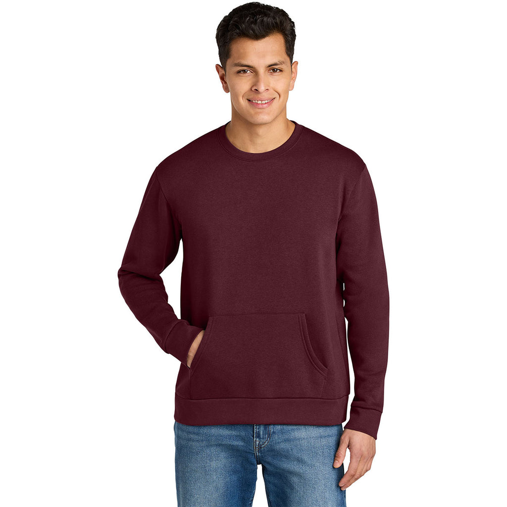 Next Level Men's Maroon Santa Barbara Pocket Sweatshirt