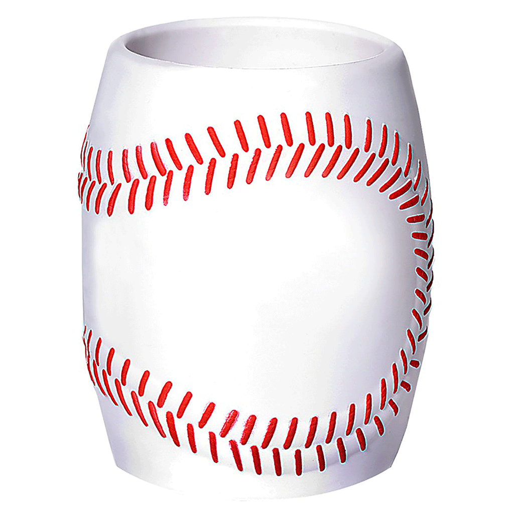 Primeline White Baseball Can and Beverage Holder