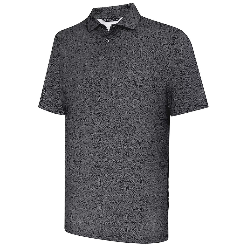 Levelwear Men's Black Graph Polo