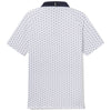 UNRL Men's White-Navy Quattro Polo