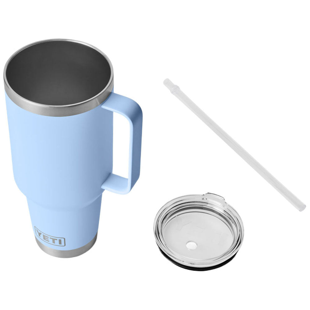 YETI Big Sky Blue Rambler 42 oz Mug with Straw Lid