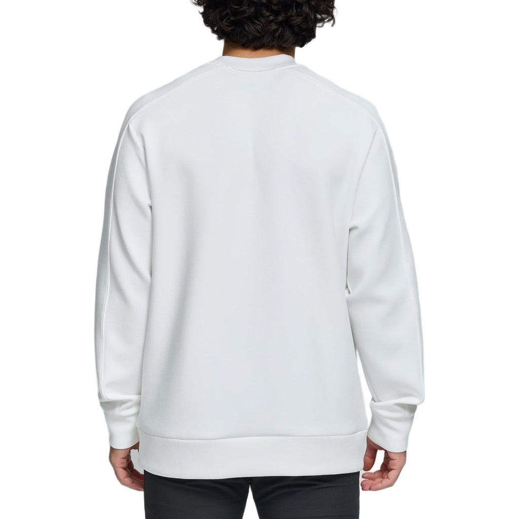 UNRL Men's White Sueded Crewneck