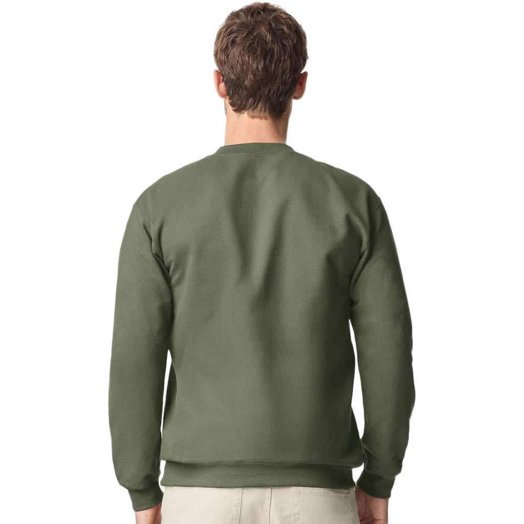 Gildan Unisex Military Green Midweight 1/4 Zip Sweatshirt
