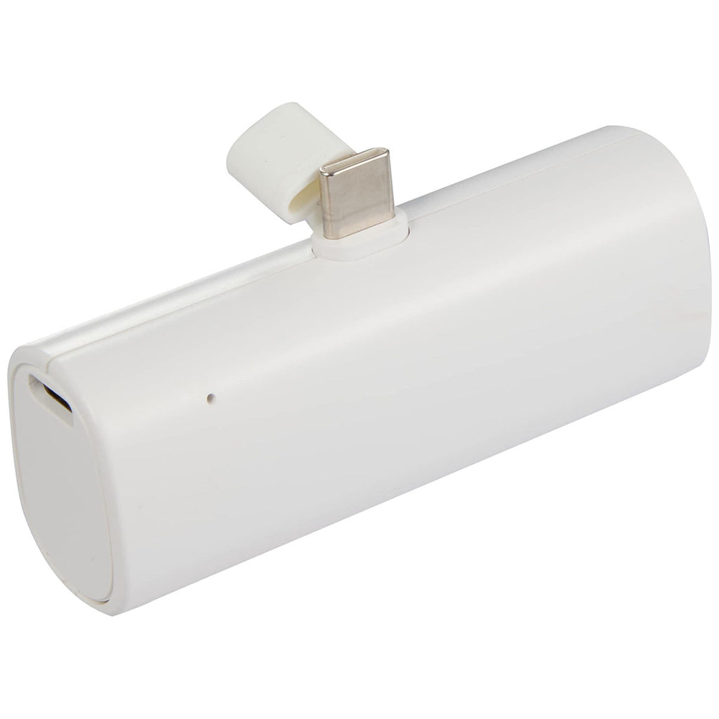 Bullet White UL Listed 2,200 mAh Power Bank with Type-C Tip