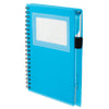 Bullet Translucent Blue 5.5'' x 7'' FSC Mix Star Spiral Notebook with Pen