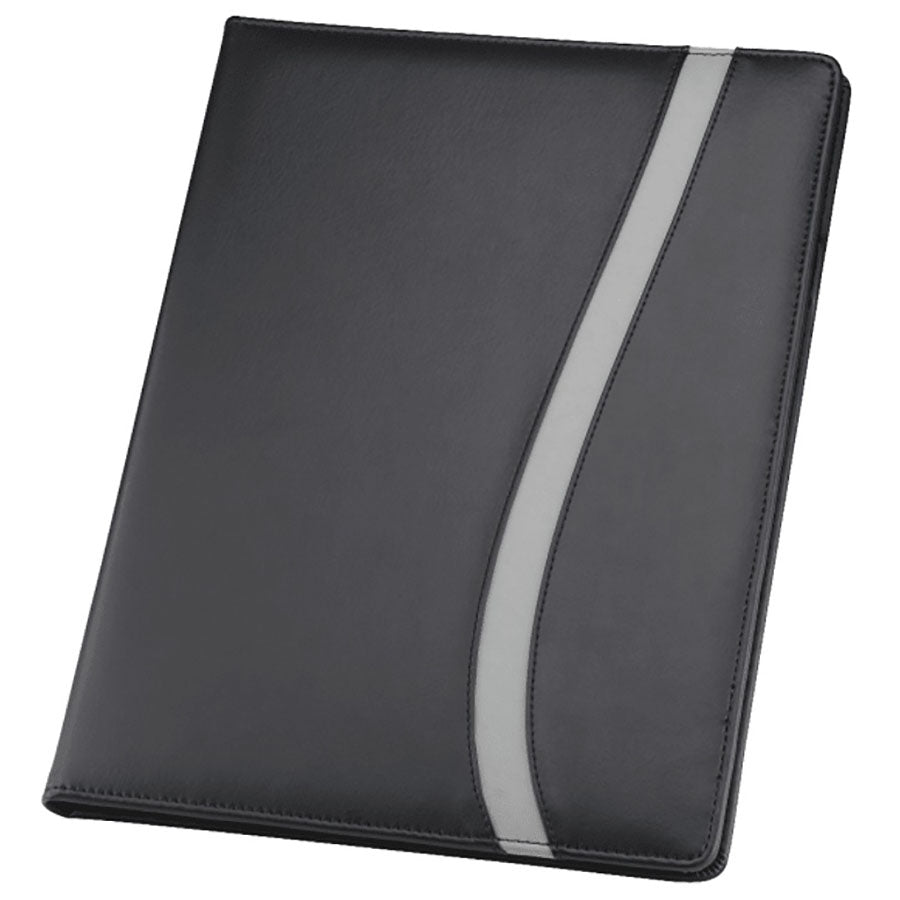 Bullet Black w/Grey Trim FSC Mix Session Padfolio