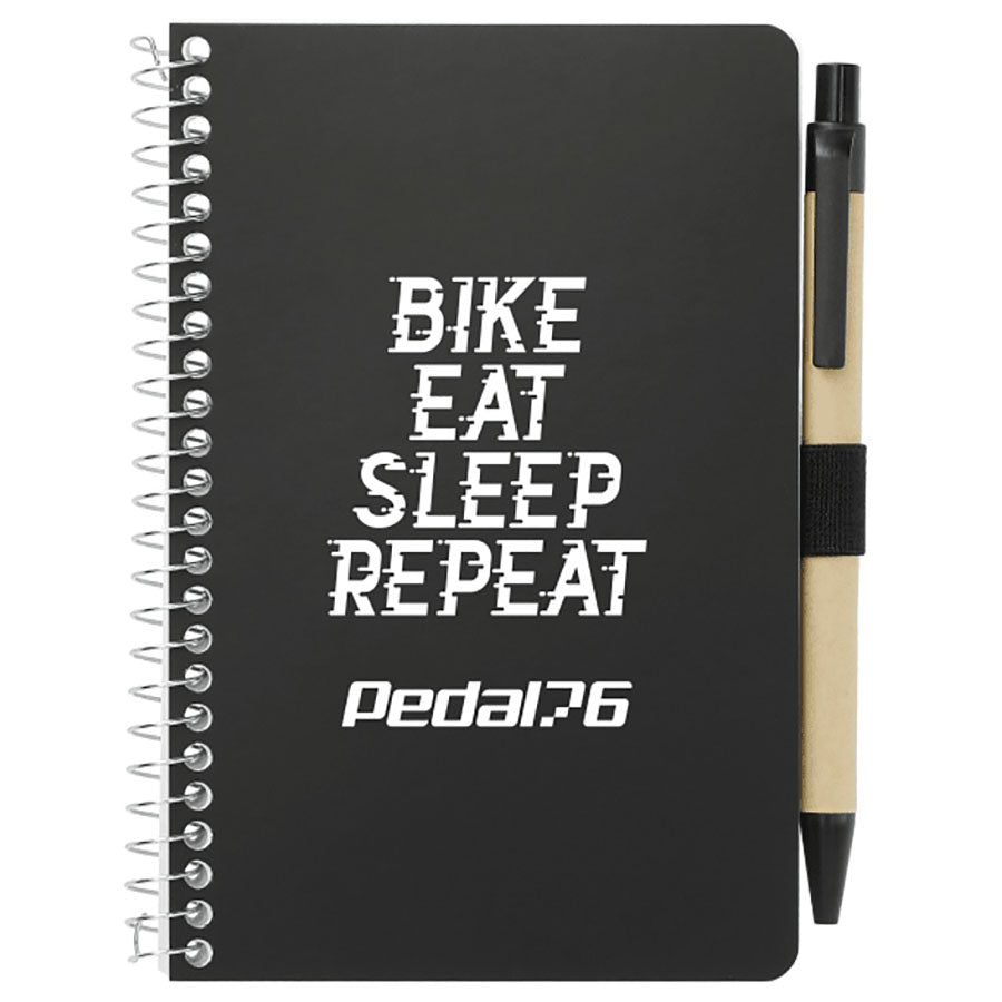 Bullet Black 4'' x 6'' FSC Mix Pocket Spiral Notebook with Pen