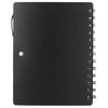 Bullet Black Recycled Dual Pocket Spiral Notebook W/ Pen