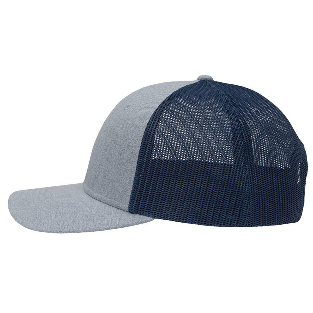Sportsman Ice Blue Heather/Navy Modern Six-Panel Trucker Fit Cap