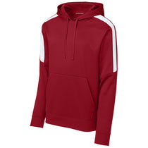 Sport-Tek Men's Deep Red/ White Sport-Wick Fleece United Pullover Hoodie