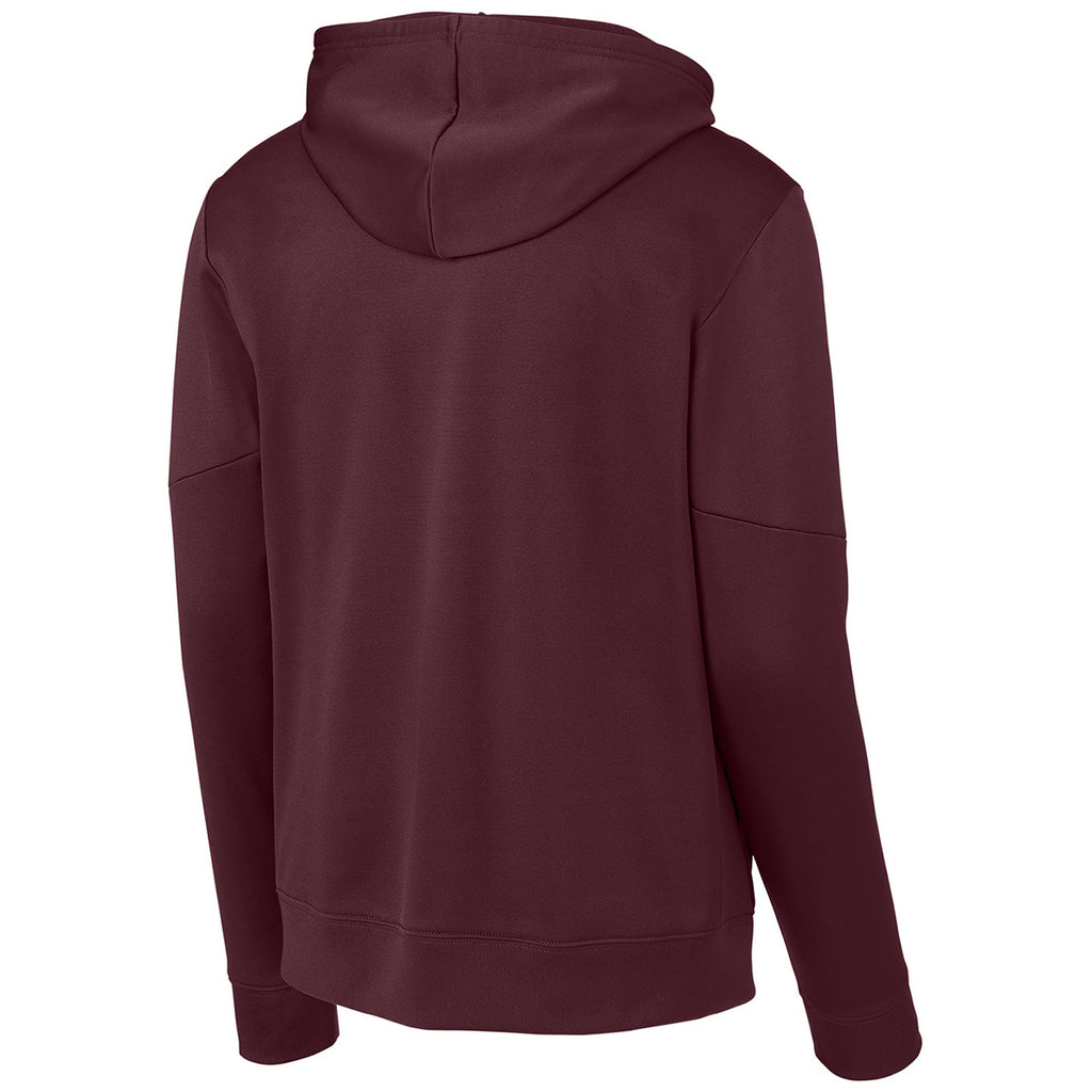 Sport-Tek Men's Maroon/ White Sport-Wick Fleece United Pullover Hoodie