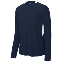 Sport-Tek Men's True Navy/White Club 1/4-Zip Pullover