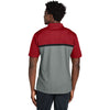 Sport-Tek Men's Deep Red/Grey Concrete Heather/Black UV Micropique Colorblock Polo