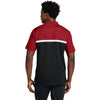 Sport-Tek Men's Deep Red/Black/White UV Micropique Colorblock Polo