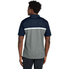 Sport-Tek Men's True Navy/Grey Concrete Heather/White UV Micropique Colorblock Polo