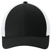 Sport-Tek Black/White Stretch-Tek Mesh Back Cap