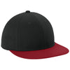 Sport-Tek Black/Deep Red/Black Pro-Cut Stretch-Tek Cap