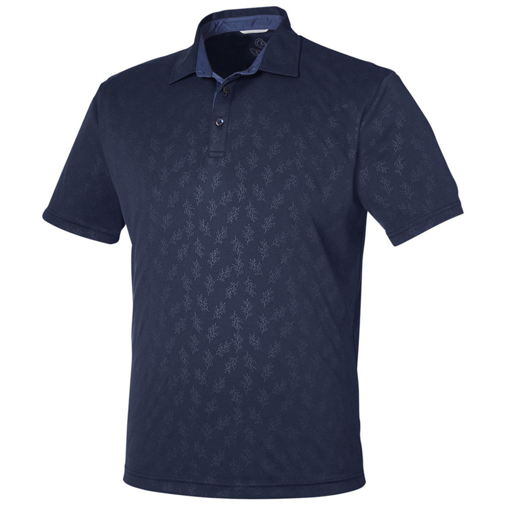 Swannies Golf Men's Navy Barrett Embossed Polo