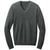 Port Authority Men's Charcoal Heather Easy Care V-Neck Sweater