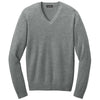 Port Authority Men's Medium Heather Grey Easy Care V-Neck Sweater